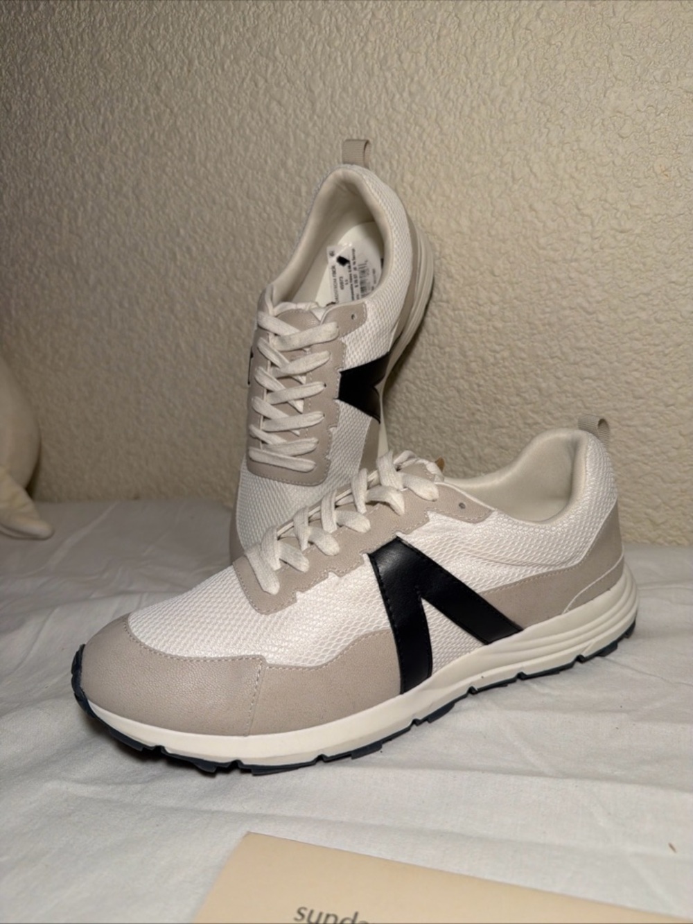 MIA Men's White, Light Gray & Navy Low-Top Sneakers